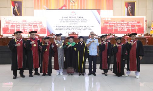 Sidang Terbuka Unhan RI Kukuhkan Riska Riskawati sebagai Doktor Ilmu Pertahanan ke-66.