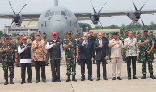 Rektor Unhan RI Mendampingi KASAU Sambut Satgas Garuda Merah Putih II, Tegaskan Arahan Presiden RI tentang Solidaritas Kemanusiaan Gaza.