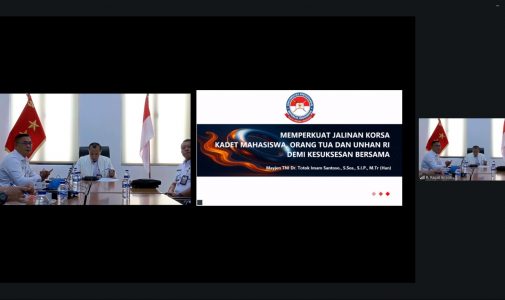 Unhan RI Gelar Zoom Meeting Strategis dalam Rangka Penguatan Pembinaan dan Sinergi Alumni Kadet Mahasiswa serta Orang Tua/Wali.